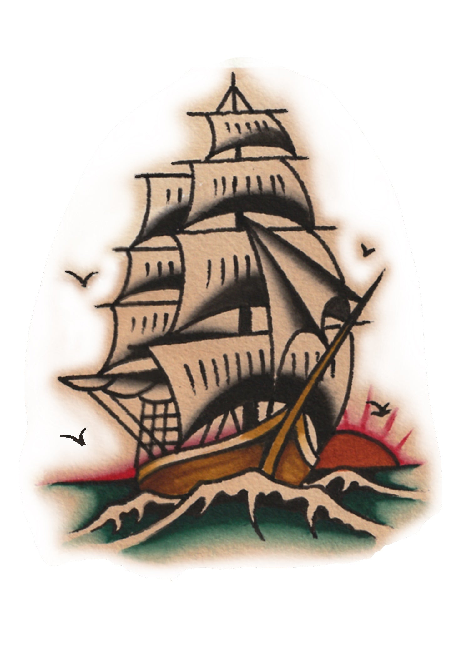 traditional ship tattoo