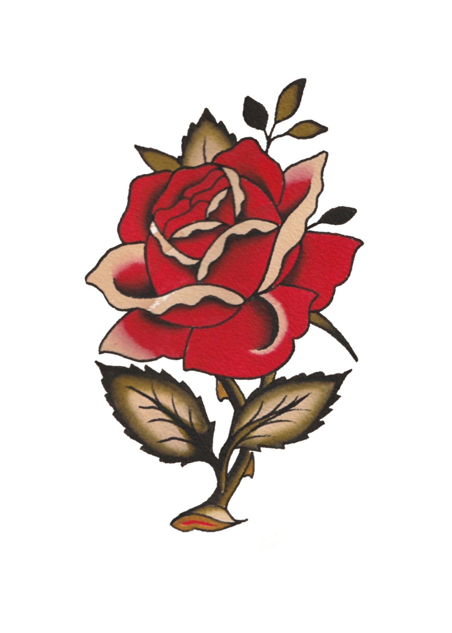 Traditional Rose Flash Art